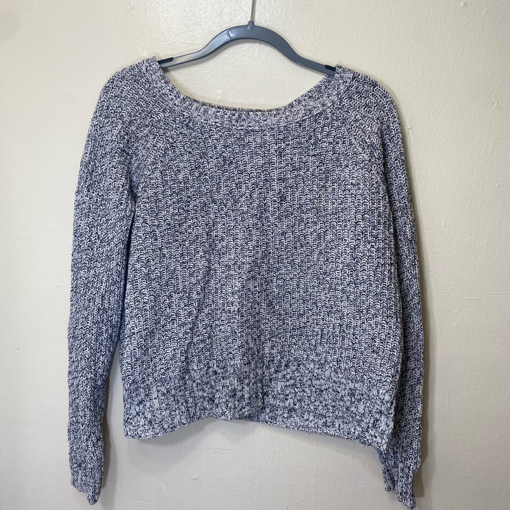 Contrast Stitch Scoop-neck Pullover Sweater